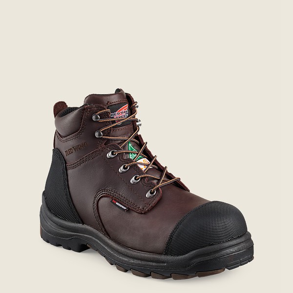 Red Wing Mens King Toe® - 6-inch Waterproof Csa Toe - Safety Boots Black/Brown - 0657OGLFY